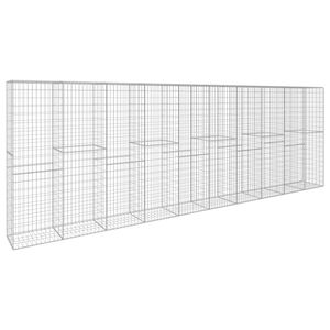 vidaXL Gabi&oacute;nov&aacute; stena s krytom, pozinkovan&aacute; oceľ 600x50x200 cm