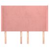 vidaXL Čelo postele so z&aacute;hybmi ružov&yacute; 147x16x118/128 cm zamat