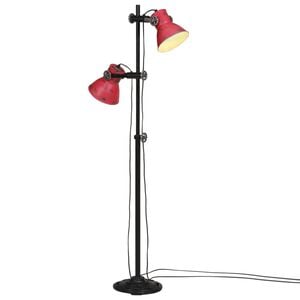 vidaXL Podlahov&aacute; lampa 25 W &scaron;muhovan&aacute; červen&aacute; 25x25x90/140 cm E27