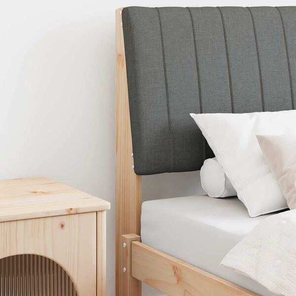 vidaXL Čalúnené čelo postele Tmavo šedá 75 cm Masívne borovicové drevo