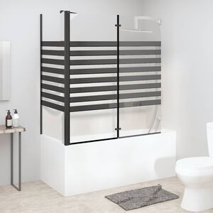 vidaXL Pruhovan&aacute; vaňov&aacute; z&aacute;stena 120x68x130 cm, tvrden&eacute; sklo