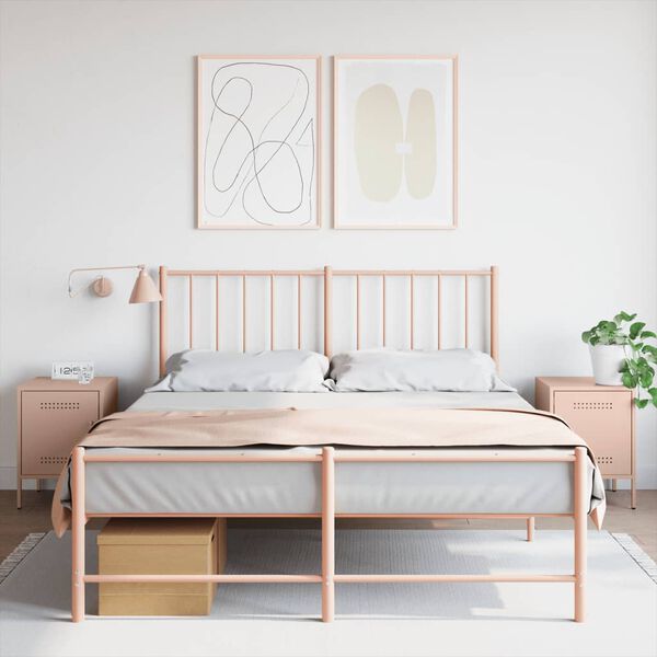 vidaXL Nočn&eacute; stol&iacute;ky 2 ks ružov&eacute; 36x39x50,5 cm oceľ