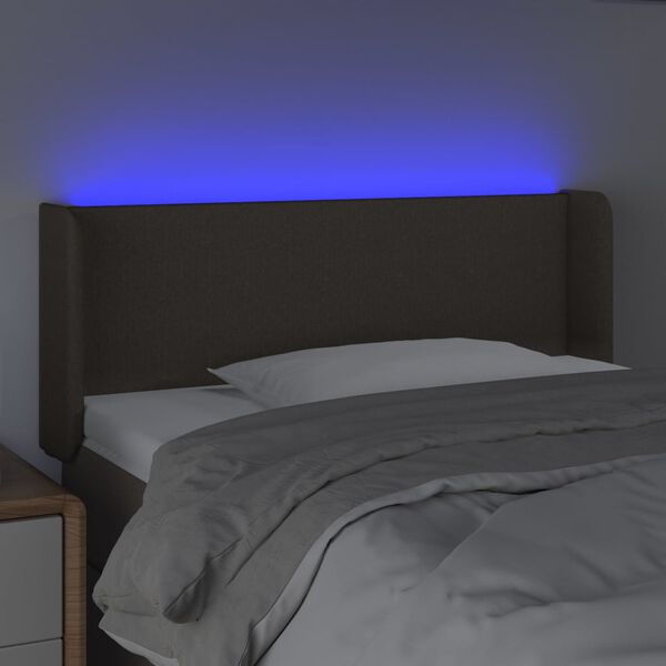vidaXL Čelo postele s LED sivohned&eacute; 93x16x78/88 cm l&aacute;tka