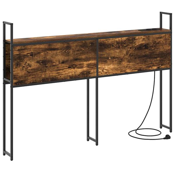 vidaXL &Uacute;ložn&aacute; čelľadka s nab&iacute;jacou stanicou Tmav&yacute; dub 123 x 15 x 98 cm