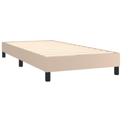vidaXL Boxspring posteľ s matracom kapučínová 100x200 cm umelá koža