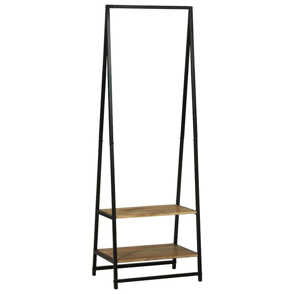 vidaXL Vešiak na oblečenie Čierna 60 x 45 x 180 cm Akáciový masív