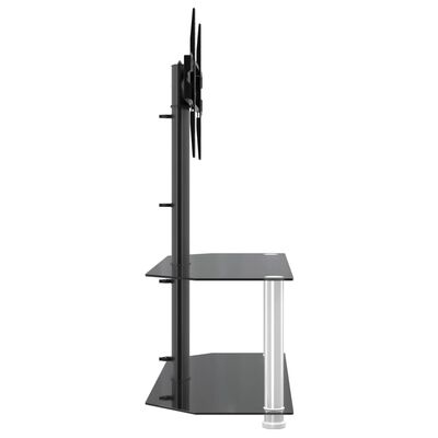 vidaXL Rohový TV stojan 2-vrstvový pre 32-70 palcov čierno-strieborný