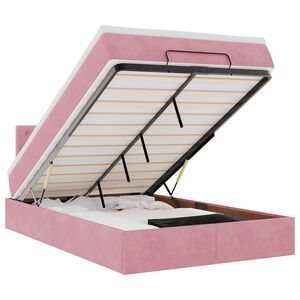 vidaXL Osmansk&aacute; posteľ s matracom ružov&aacute; 120x190 cm zamat