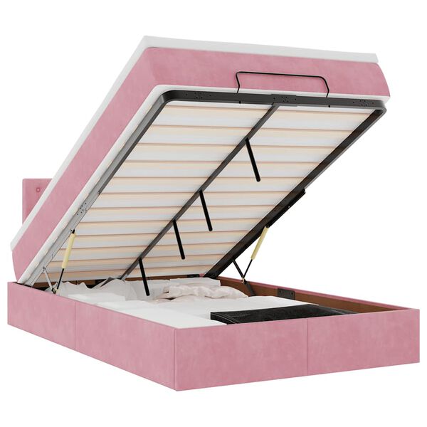 vidaXL Osmansk&aacute; posteľ s matracom ružov&aacute; 120x190 cm zamat