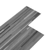 vidaXL Nesamolepiace podlahové dosky, PVC 5,26 m² 2 mm, sivé pruhy