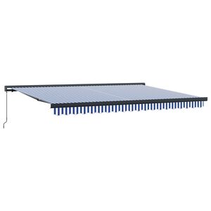 Sklopn&aacute; mark&iacute;za Modr&aacute; a biela 400 &times; 300 cm Pl&aacute;tno a hlin&iacute;k