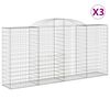 vidaXL Obl&uacute;kov&eacute; gabionov&eacute; ko&scaron;e 3 ks 300x50x140/160 cm pozink. železo
