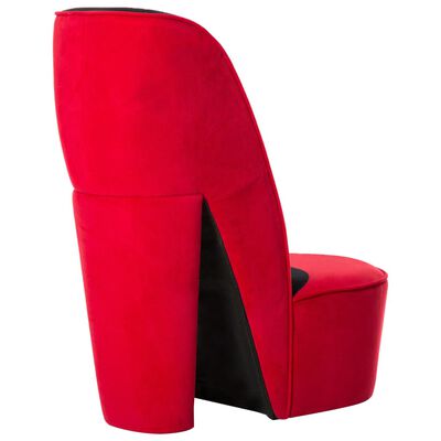 vidaXL Kreslo v tvare topánky červené zamatové