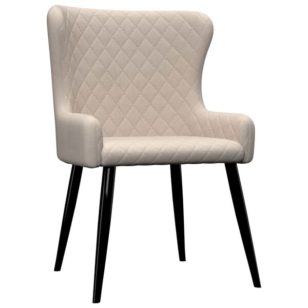 vidaXL Jedálenské stoličky 2 ks krémové látkové