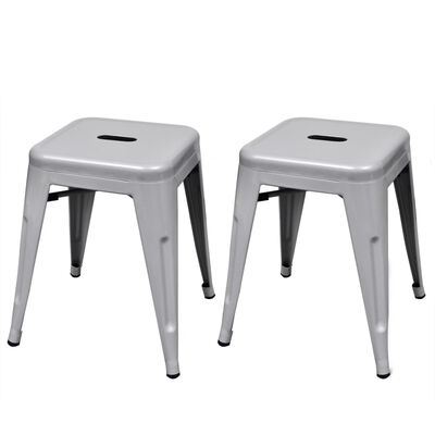 vidaXL Stohovateľné stoličky 2 ks, sivé, kov
