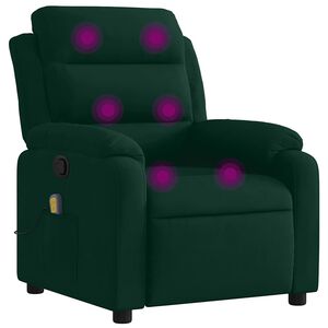vidaXL Mas&aacute;žne skl&aacute;pacie kreslo tmavozelen&eacute; zamatov&eacute;