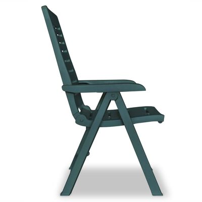 vidaXL Sklápacie záhradné stoličky 2 ks, plast, zelené