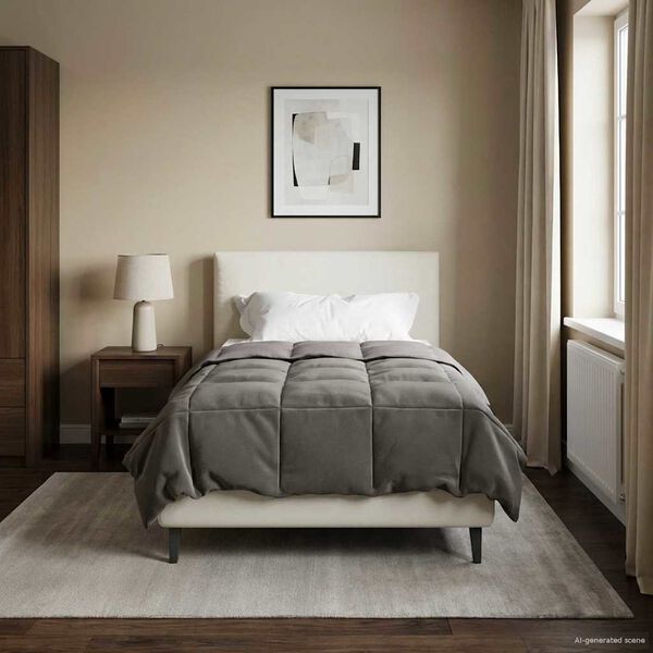 vidaXL Letn&aacute; prikr&yacute;vka &Scaron;nurovan&yacute; Svetlosiv&aacute; 135 x 200 cm Mikrovl&aacute;kno