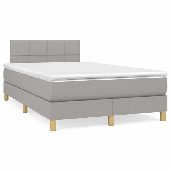 vidaXL Boxspring posteľ s matracom bledosiv&aacute; 120x200 cm l&aacute;tka