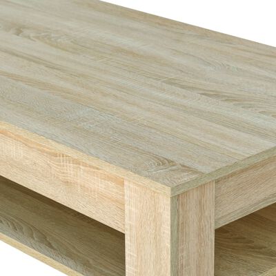 vidaXL Konferenčný stolík z drevotriesky, 110x65x48 cm, dubová farba