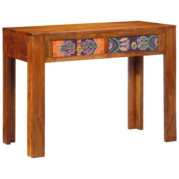 vidaXL Stôl so zásuvkou Hnedá 100 x 50 x 75 cm Akáciový masív