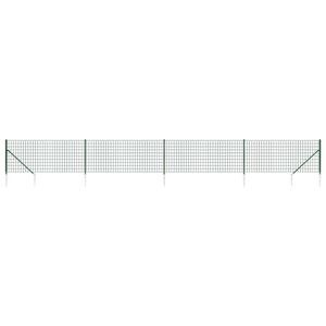 vidaXL Dr&ocirc;ten&yacute; plot s kotviacimi hrotmi zelen&yacute; 0,8x10 m