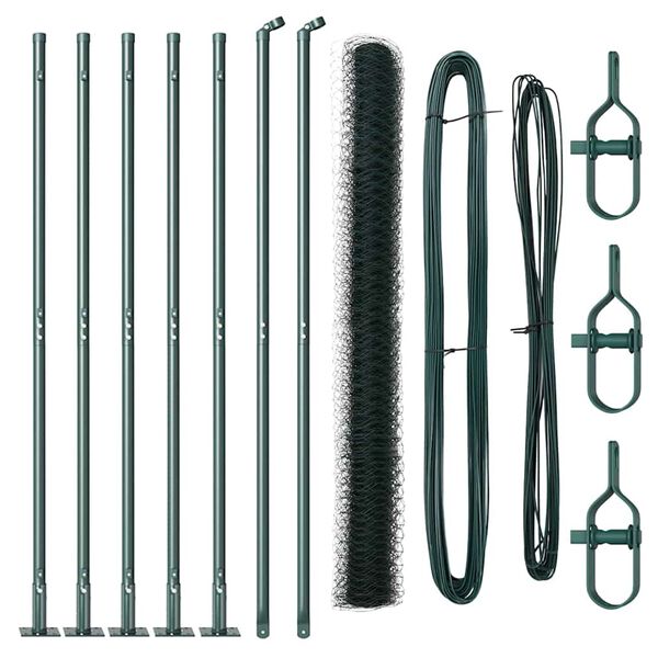 vidaXL Stĺp na plot. Zelen&aacute; 10 x 1,5 m (36 mm mriežka) Ocel a PVC