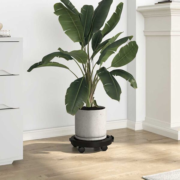 vidaXL Voz&iacute;ky na rastliny s kolieskami 5 ks priemer 30cm čierne 170 kg