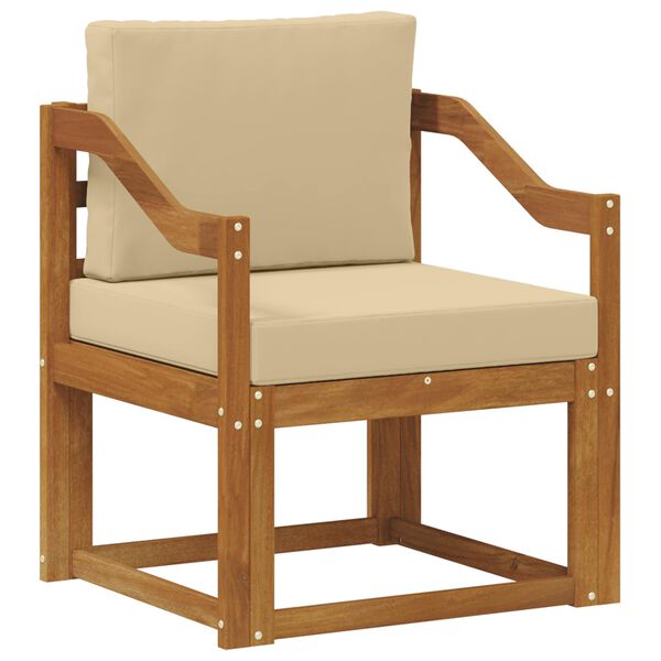 vidaXL Vonkaj&scaron;ia pohovka Mas&iacute;vne ak&aacute;ciov&eacute; drevo a polyester Pr&iacute;rodn&aacute;