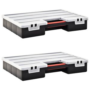VidaXL Sortiment boxy 2 ks s nastaviteľn&yacute;mi prep&aacute;žkami 460x325x80 mm