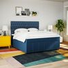 vidaXL Boxspring posteľ s matracom modr&aacute; 200x200 cm l&aacute;tka