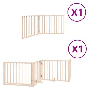 vidaXL Br&aacute;na pre psa s dverami sklad. 6 panelov 480 cm topoľov&eacute; drevo