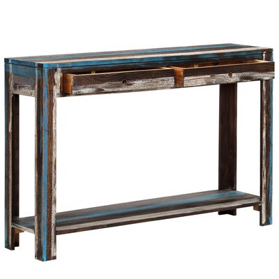 vidaXL Konzolový stolík vo vintage štýle masívne drevo 118x30x80 cm