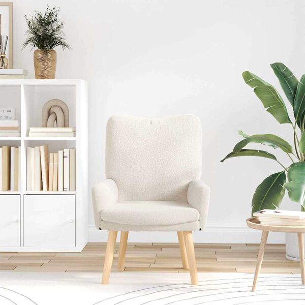 vidaXL kreslo Kr&eacute;mov&aacute; 63 x 67 x 94 cm Tkanina z ovčej vlny a plywood