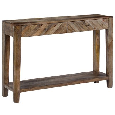 vidaXL Konzolový stolík, masívne mangovníkové drevo 118x30x80 cm