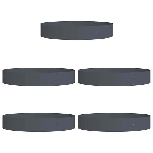 vidaXL Z&aacute;hradn&eacute; kvetin&aacute;če 5 pcs Antracit 120 x 120 x 20 cm Oceľ