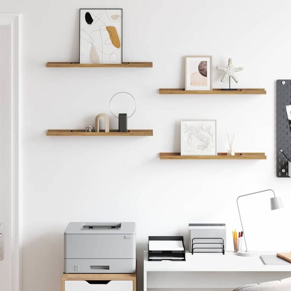vidaXL Stenn&aacute; polica 4 pcs Hned&aacute; 60 x 9 x 3 cm Kompozitn&eacute; drevo