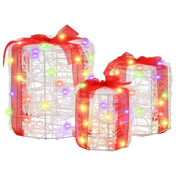 vidaXL Dekor&aacute;cia Darčekovej &Scaron;katule 3 pcs farebn&eacute; 20 x 20 x 21 cm