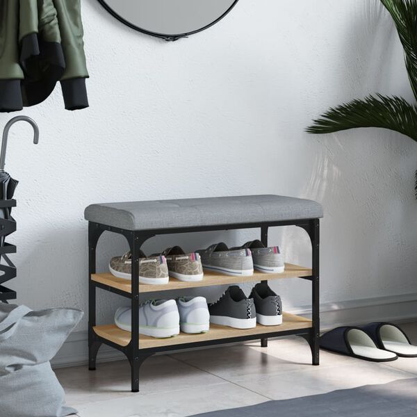 vidaXL Lavička na top&aacute;nky dub sonoma 62x32x47 cm kompozitn&eacute; drevo