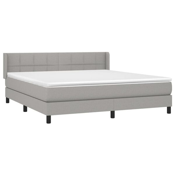 vidaXL Boxspring posteľ s matracom bledosiv&aacute; 180x200 cm l&aacute;tka