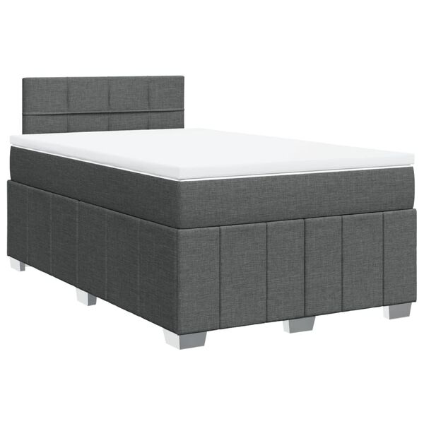 vidaXL Boxspring posteľ s matracom, tmavosiv&aacute; 120x190 cm, l&aacute;tka