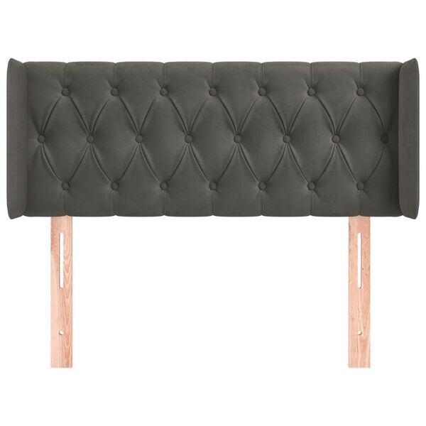 vidaXL Čelo postele so záhybmi tmavosivé 103x16x78/88 cm zamat