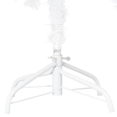 vidaXL Osvetlený umelý vianočný stromček, husté ihličie, biely 210 cm
