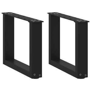 vidaXL Nohy konferenčn&eacute;ho stol&iacute;ka v tvare U, 2 ks, čierne, 30 x (30-31) cm, oceľov&eacute;