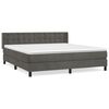 vidaXL Posteľn&yacute; r&aacute;m boxspring s matracom tmavosiv&yacute; 180x200 cm zamat