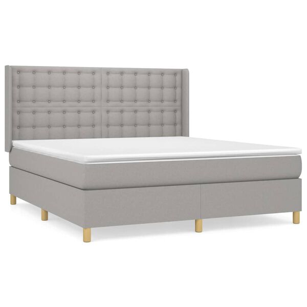 vidaXL Boxspring posteľ s matracom svetlosiv&aacute; 100x200 cm l&aacute;tka