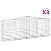 vidaXL Obl&uacute;kov&eacute; gabionov&eacute; ko&scaron;e 3 ks 400x50x140/160 cm pozink. železo