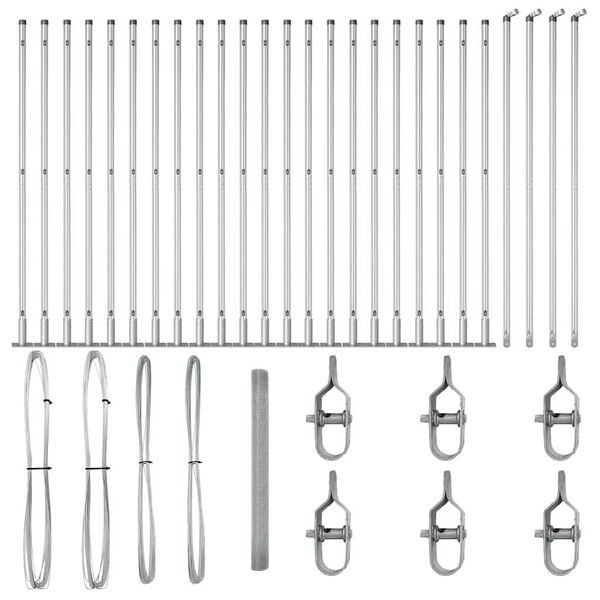vidaXL Stĺp na plot. Strieborn&aacute; 50 x 1,5 m (25 x 25 mm pletivo) Oceľ