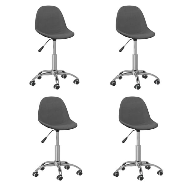 vidaXL Otočn&eacute; jed&aacute;lensk&eacute; stoličky 4 ks tmavosiv&eacute; l&aacute;tkov&eacute;