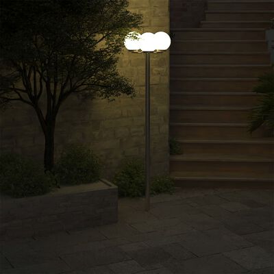 vidaXL Záhradné svietidlo so stĺpikom, 3 lampy 220 cm